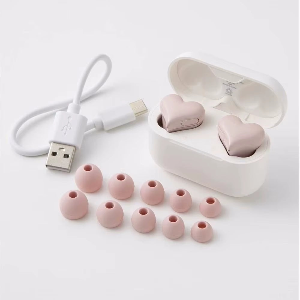 Bluetooth-Compatible Wireless Headphones Heart Shaped Earphones Woman Earphone High Quality Heart Earbuds Girl Gift