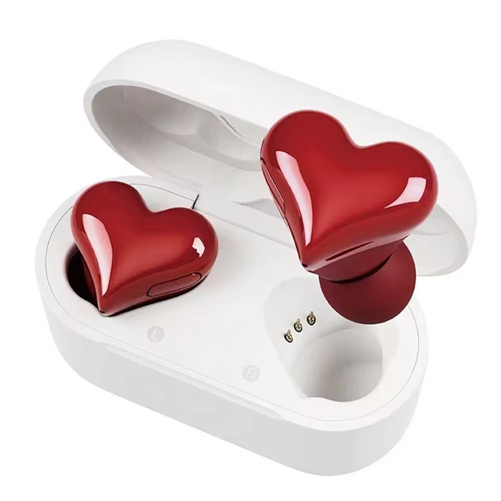 Bluetooth-Compatible Wireless Headphones Heart Shaped Earphones Woman Earphone High Quality Heart Earbuds Girl Gift