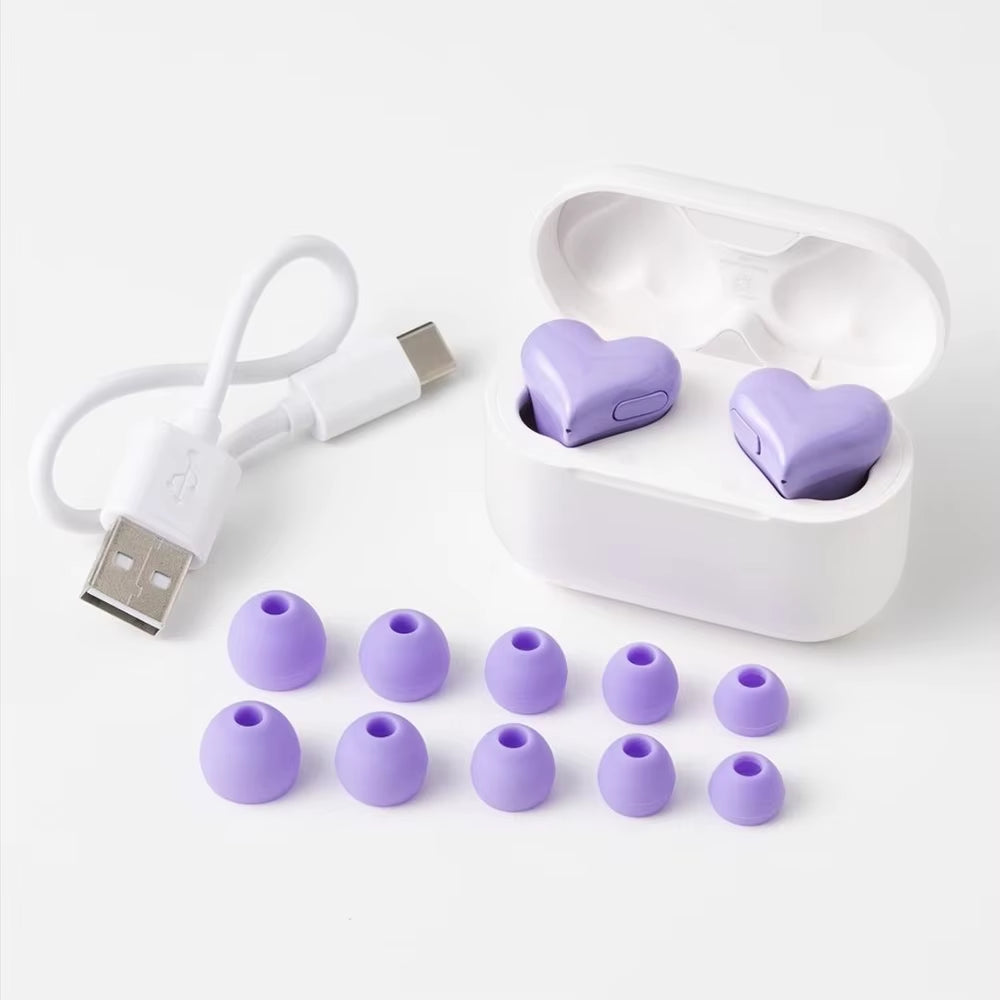 Bluetooth-Compatible Wireless Headphones Heart Shaped Earphones Woman Earphone High Quality Heart Earbuds Girl Gift