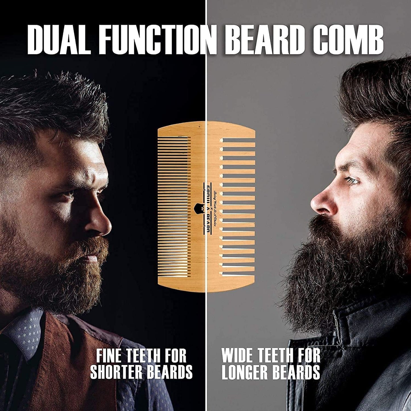 Beard Grooming Kit for Men - Bamboo Travel Set with Brush, Comb, Oil & Balm for Growth, Styling, Shine & Softness - Great Gift