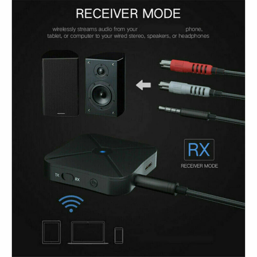 2In1 Bluetooth Transmitter Receiver Wireless Adapter TV Home Stereo A2DP Audio