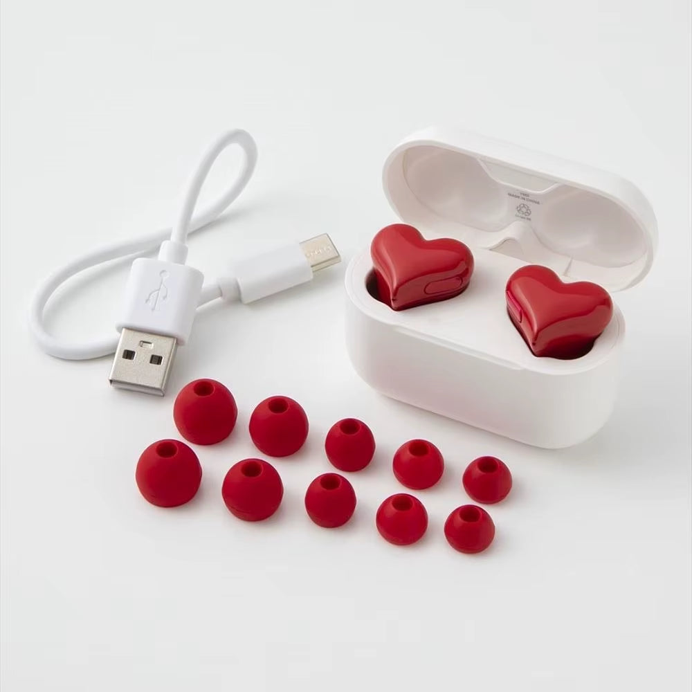 Bluetooth-Compatible Wireless Headphones Heart Shaped Earphones Woman Earphone High Quality Heart Earbuds Girl Gift