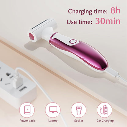 Electric Razors for Women, 4 in 1 Women Electric Shavers, Hair Trimmer for Women Pubic Hair, Legs, Arm, Underarm, Bikini, Face Shaver for Women, Rechargeable Hair Removal Epliators, Christmas Gifts