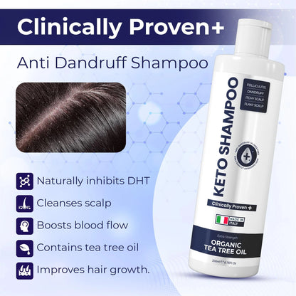 Anti Dandruff Shampoo Pack 2 with Scalp Brush Sulfate Free Medicated Clarifying