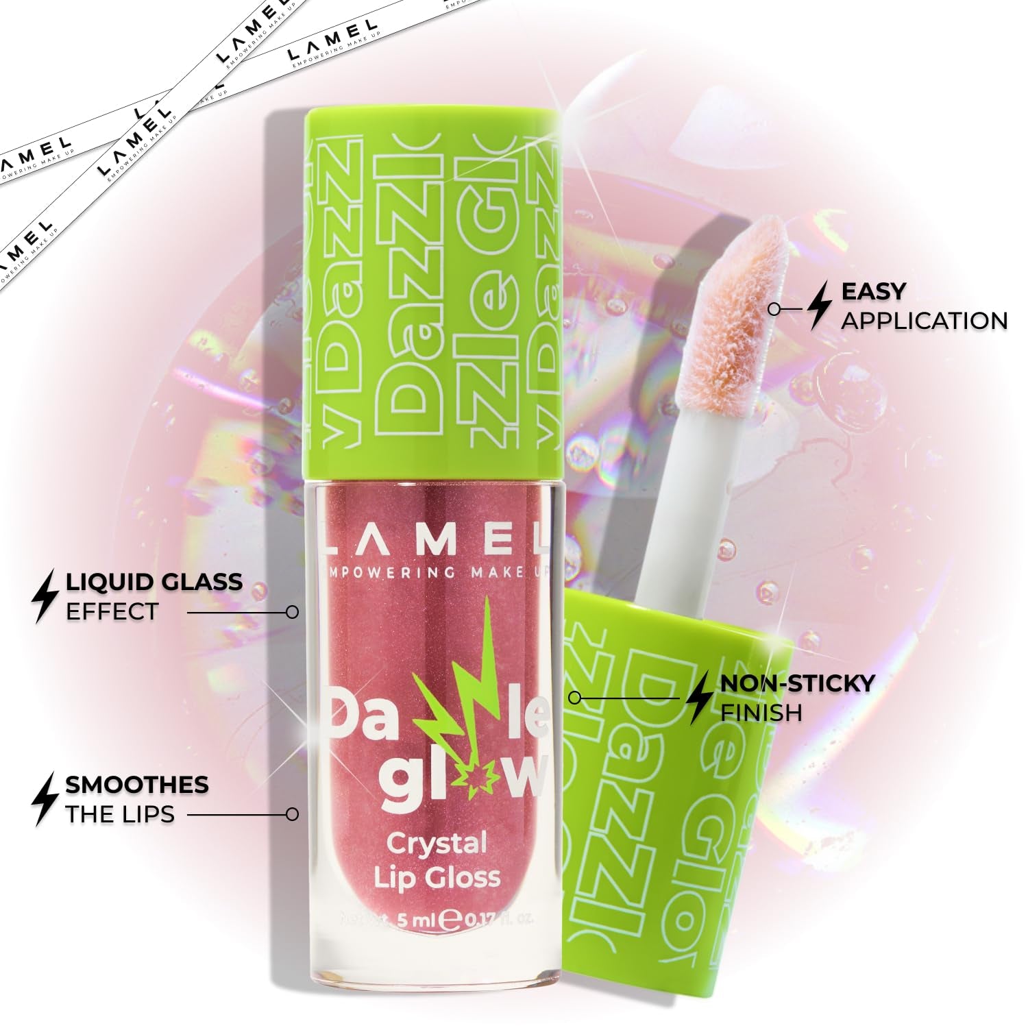Dazzle Glow Crystal Clear Lip Gloss - Hydrating Lip Gloss - Non Sticky Lip Gloss - Colored Lip Gloss - Lip Gloss Color - Mini Lip Gloss - Moisturizing Lip Gloss - №404 You Can